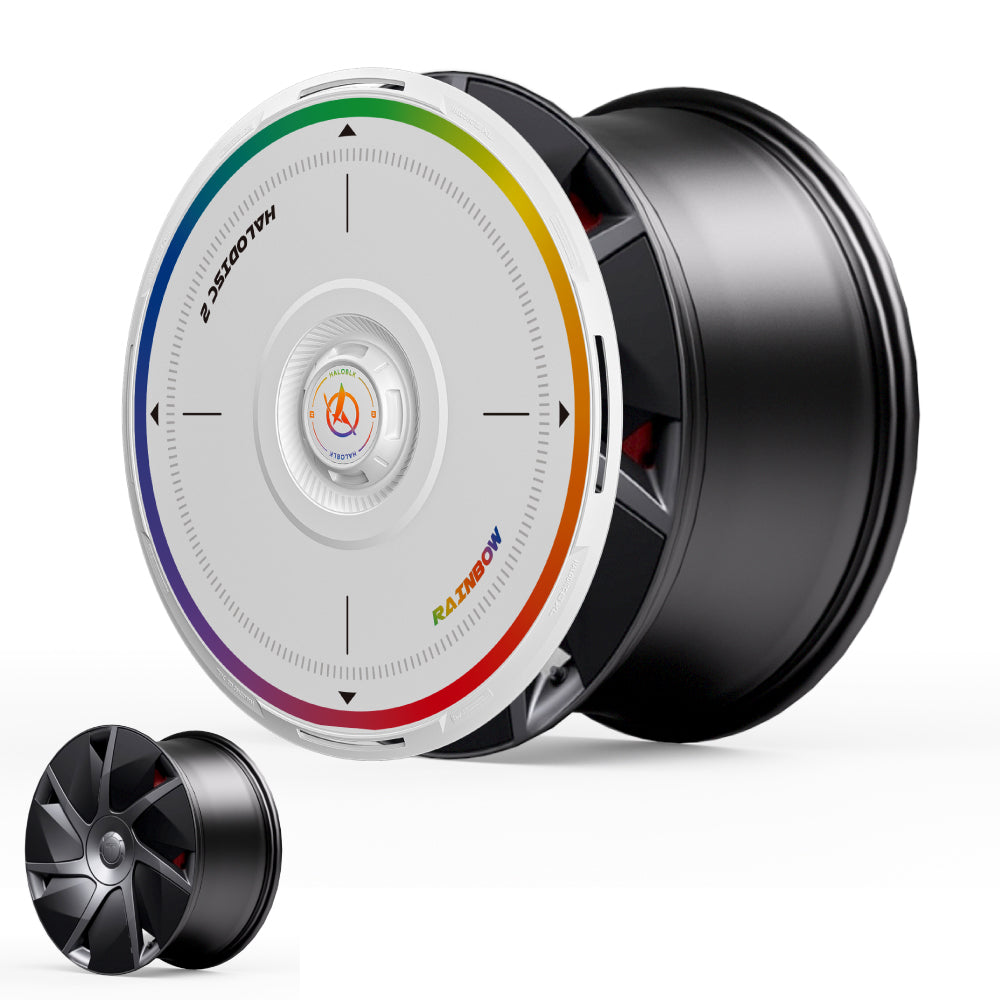 HALODISC 2 Wheel Covers for Tesla Model S 21" Velarium Wheels丨Rainbow Road
