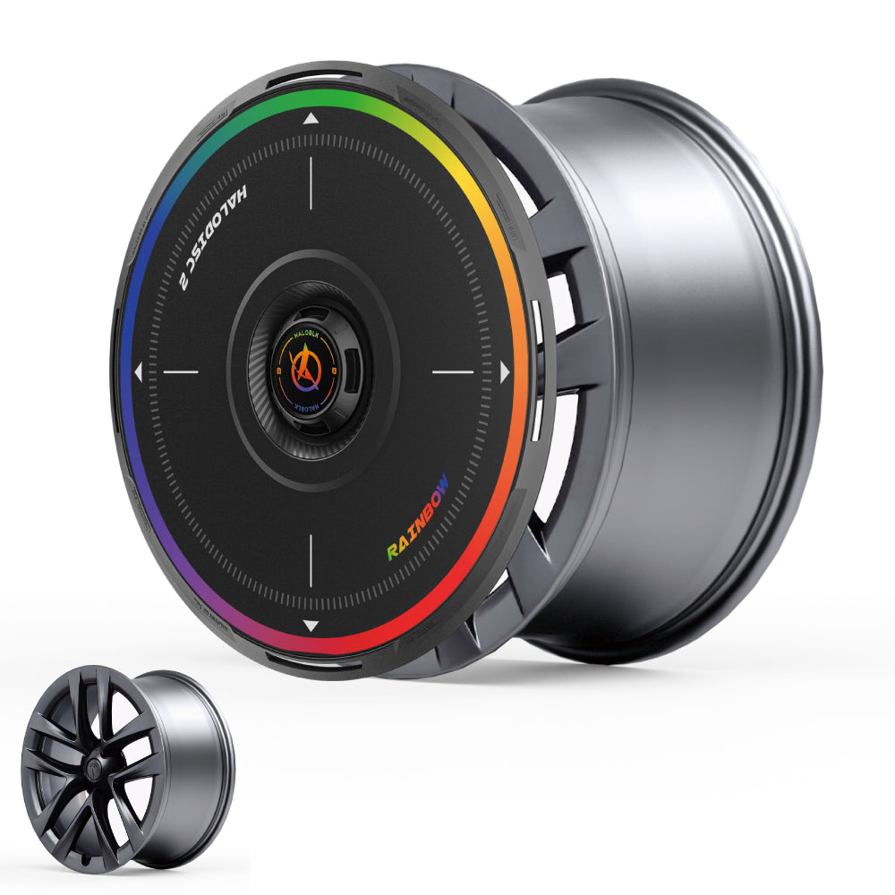 HALODISC 2 Wheel Covers for Tesla Model S 21" Arachnid Wheels丨Rainbow Road
