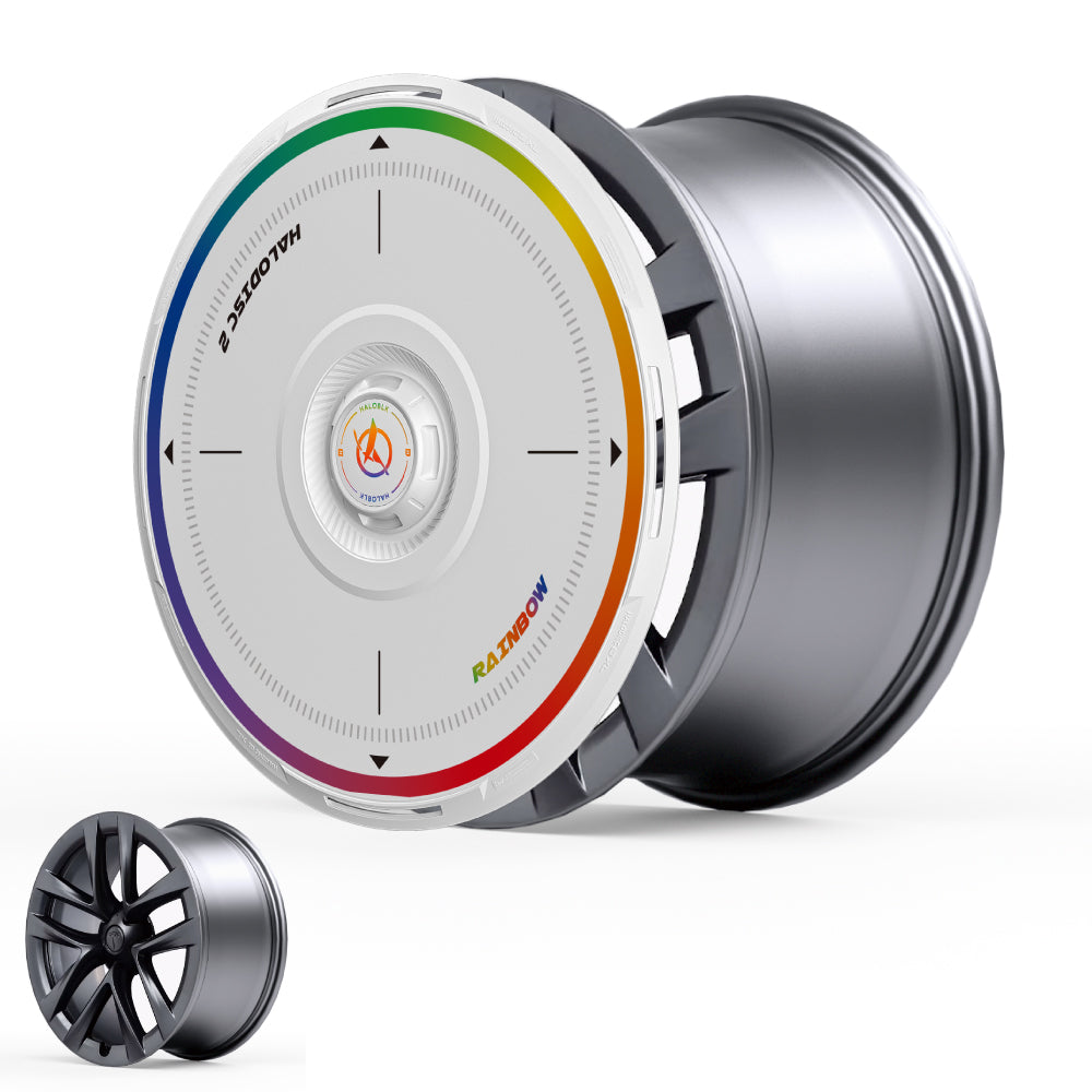 HALODISC 2 Wheel Covers for Tesla Model S 21" Arachnid Wheels丨Rainbow Road