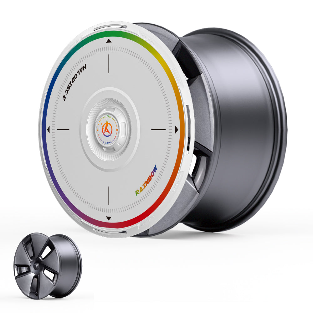 HALODISC 2 Wheel Covers for Tesla Model 3 2017-2023 18" Aero Wheels丨Rainbow Road