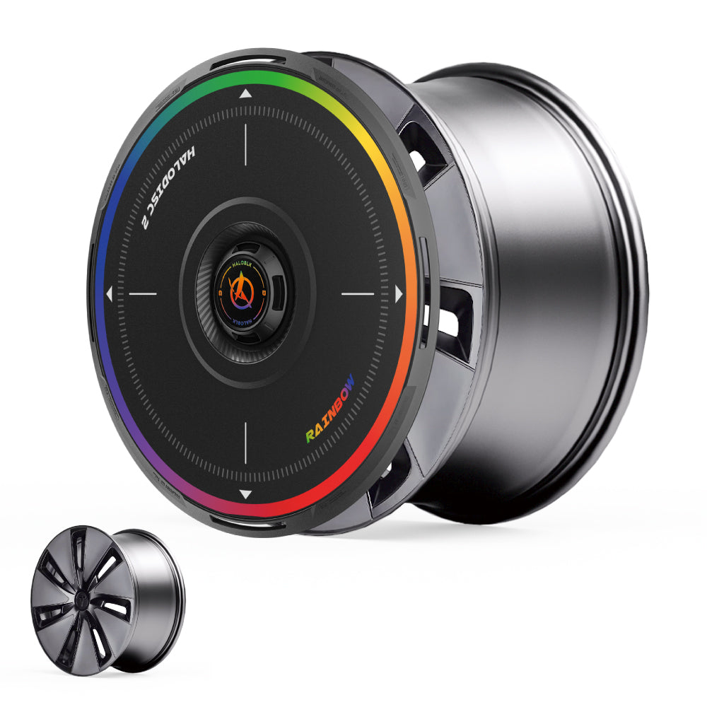 HALODISC 2 Wheel Covers for Tesla Model 3 Highland 18" Photon Wheels丨Rainbow Road
