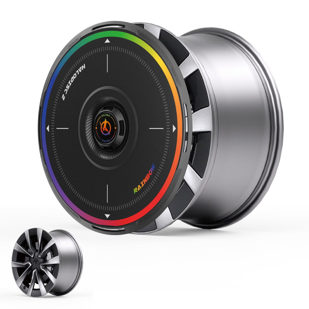 HALODISC 2 Wheel Covers for Tesla Model 3 Highland 19" Nova Wheels丨Rainbow Road