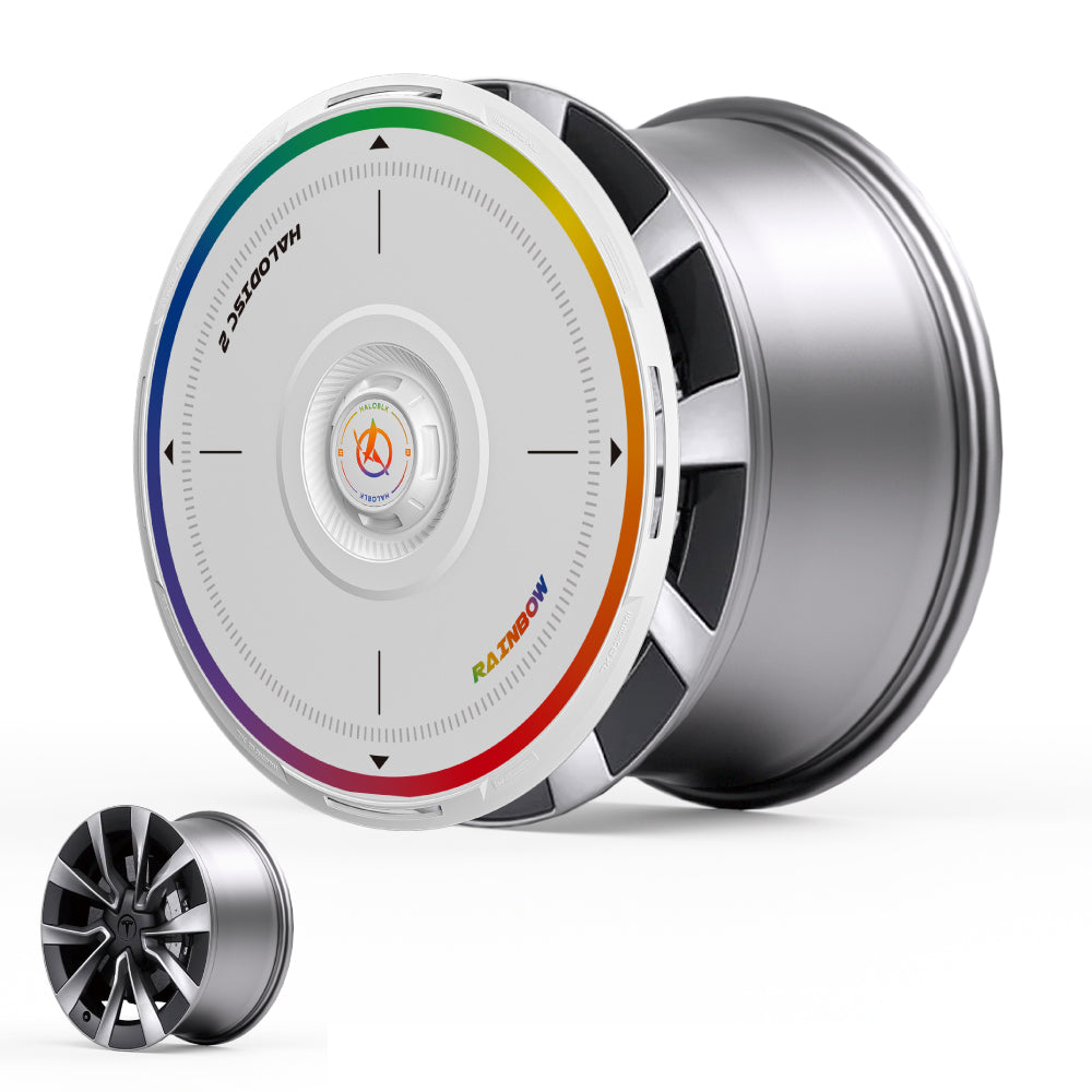 HALODISC 2 Wheel Covers for Tesla Model 3 Highland 19" Nova Wheels丨Rainbow Road