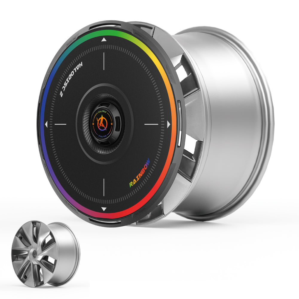 HALODISC 2 Wheel Covers for Tesla Model 3 2017-2018 19" Power Sports Wheels丨Rainbow Road