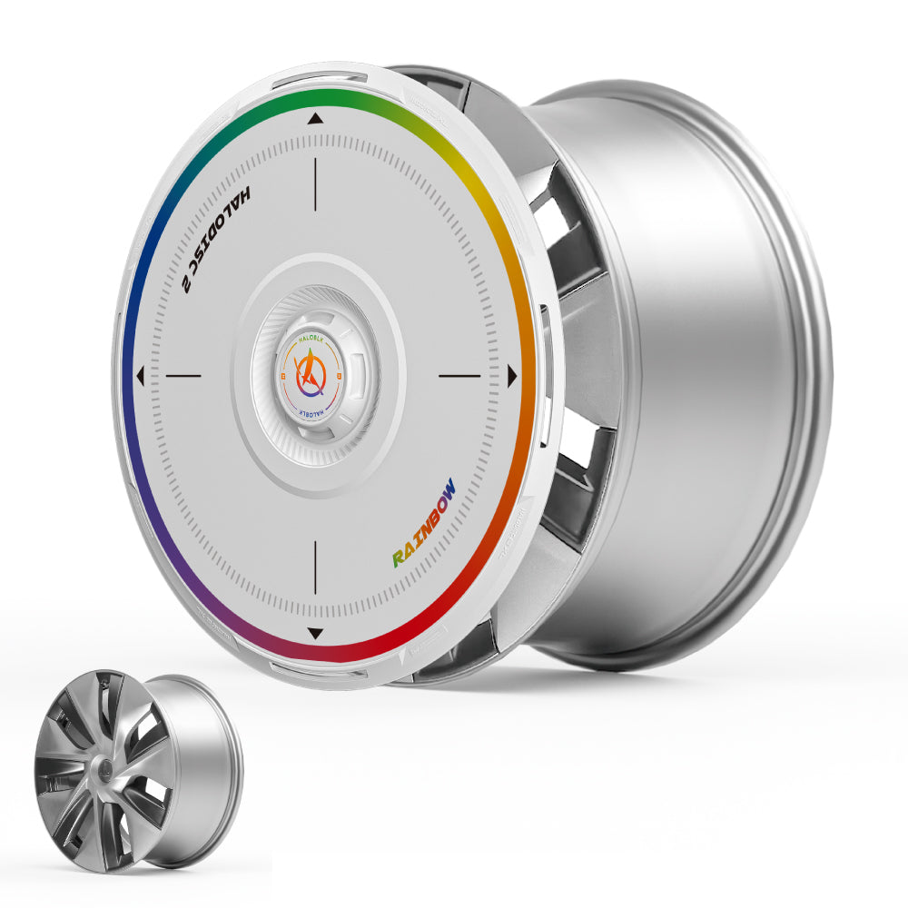 HALODISC 2 Wheel Covers for Tesla Model 3 2017-2018 19" Power Sports Wheels丨Rainbow Road
