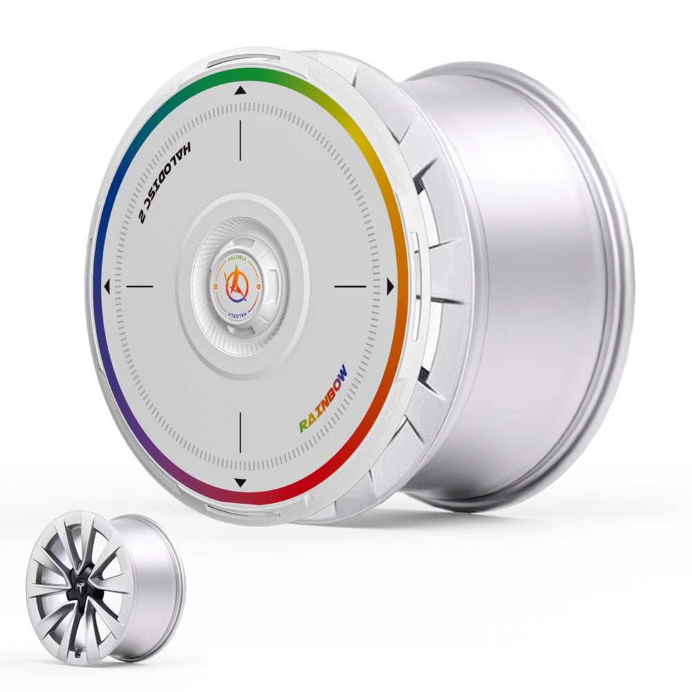 HALODISC 2 Wheel Covers for Tesla Model 3 2019-2023 19" Sport Wheels丨Rainbow Road