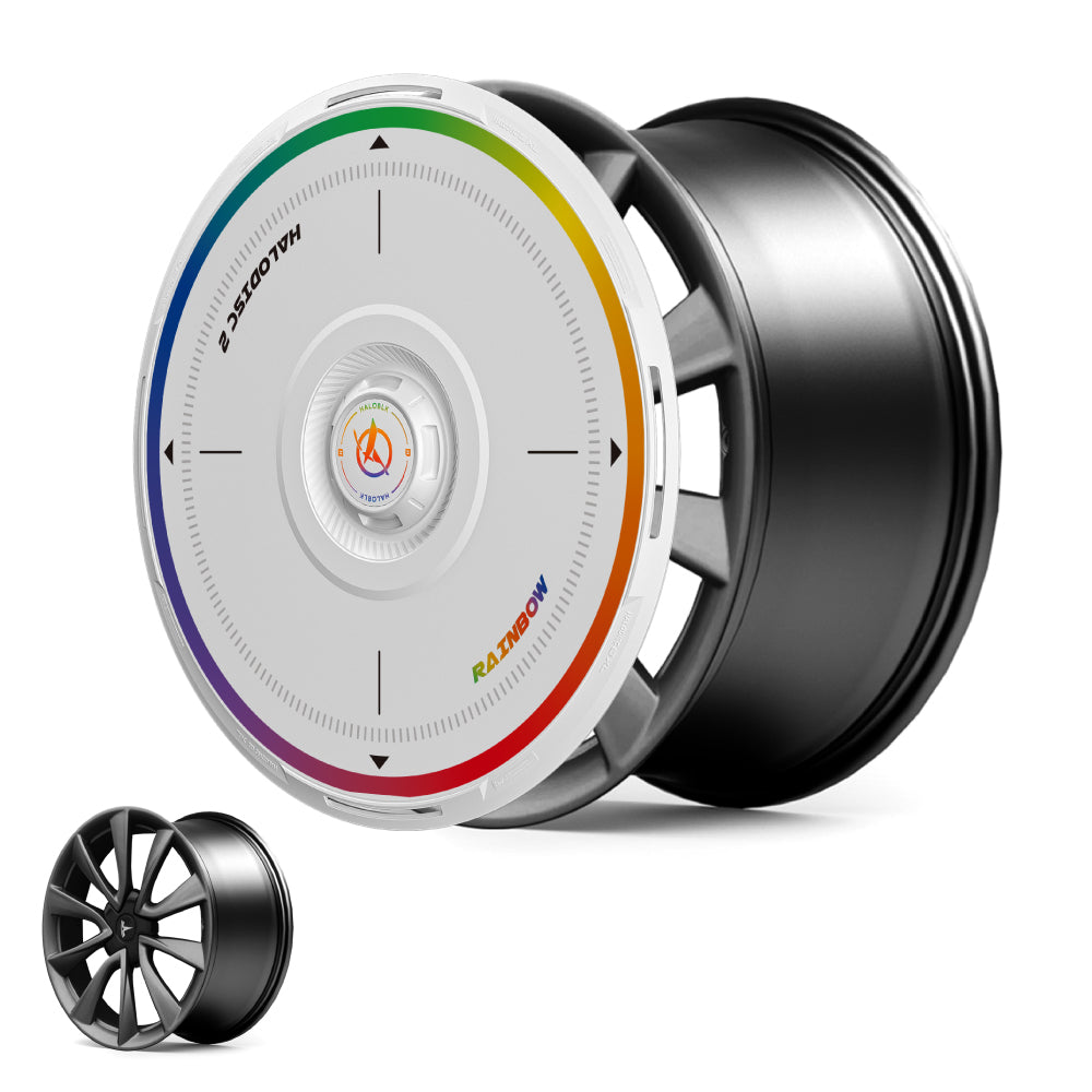 HALODISC 2 Wheel Covers for Tesla Model 3 2018-2023 19" Stiletto Wheels丨Rainbow Road