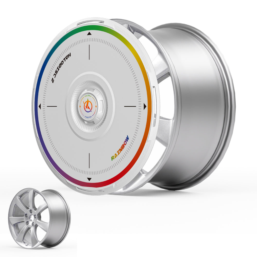 HALODISC 2 Wheel Covers for Tesla Model 3 2017-2018 19" Performance Wheels丨Rainbow Road