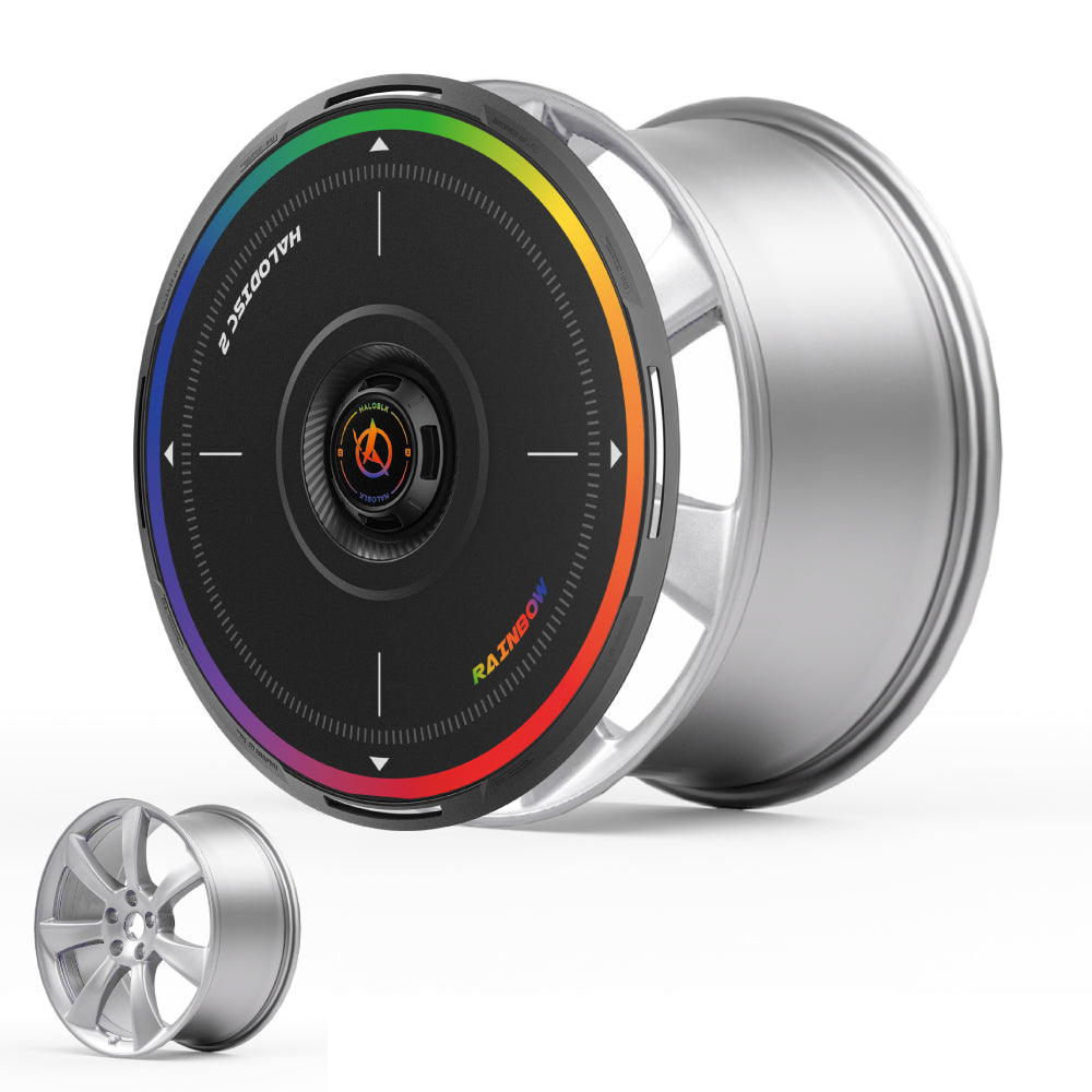 HALODISC 2 Wheel Covers for Tesla Model 3 2017-2018 19" Performance Wheels丨Rainbow Road