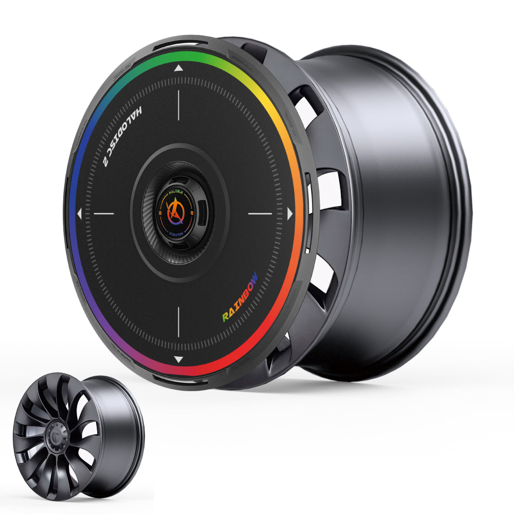 HALODISC 2 Wheel Covers for Tesla Model Y 21" Überturbine Wheels丨Rainbow Road