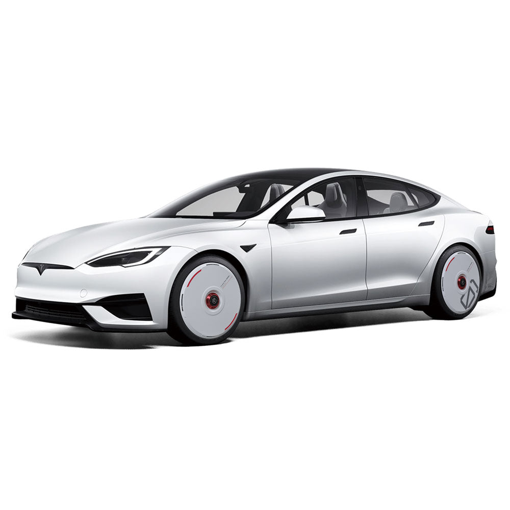 HALODISC 2 Wheel Covers for Tesla | Custom Numbers-White