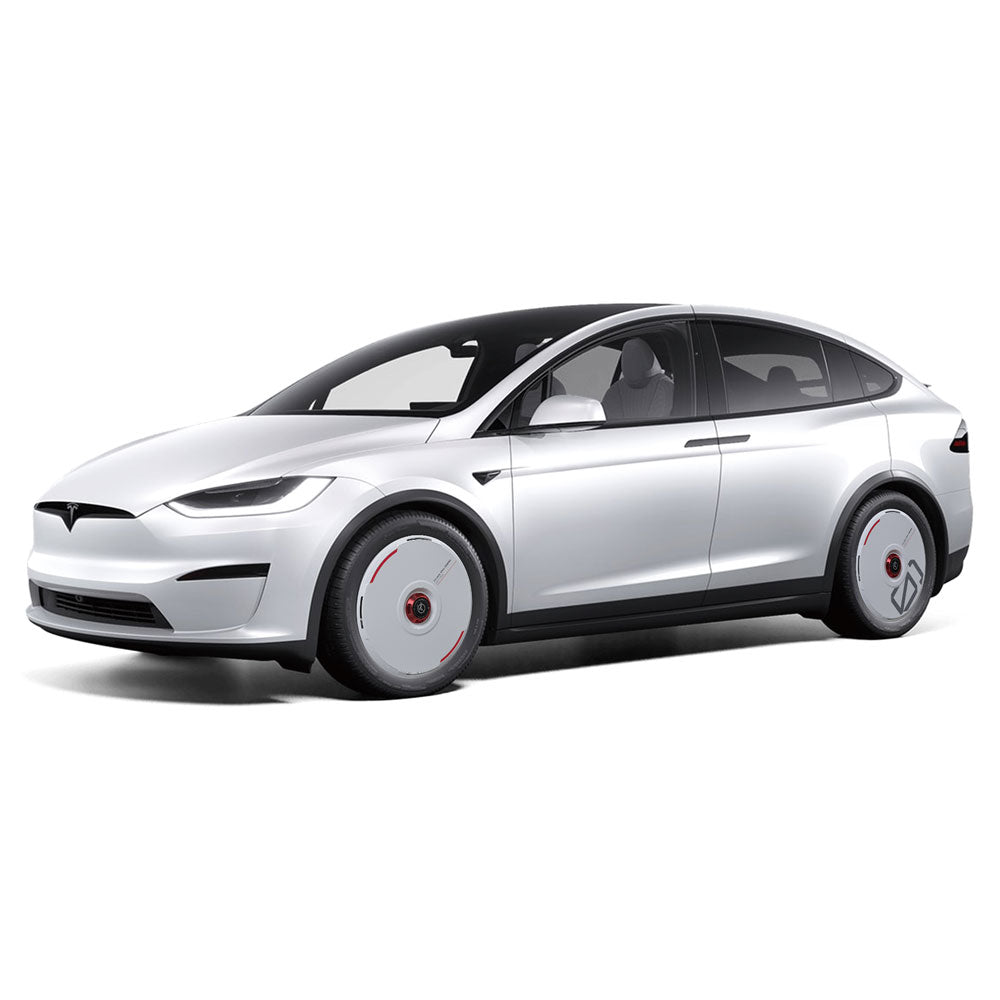 HALODISC 2 Wheel Covers for Tesla | Custom Numbers-White