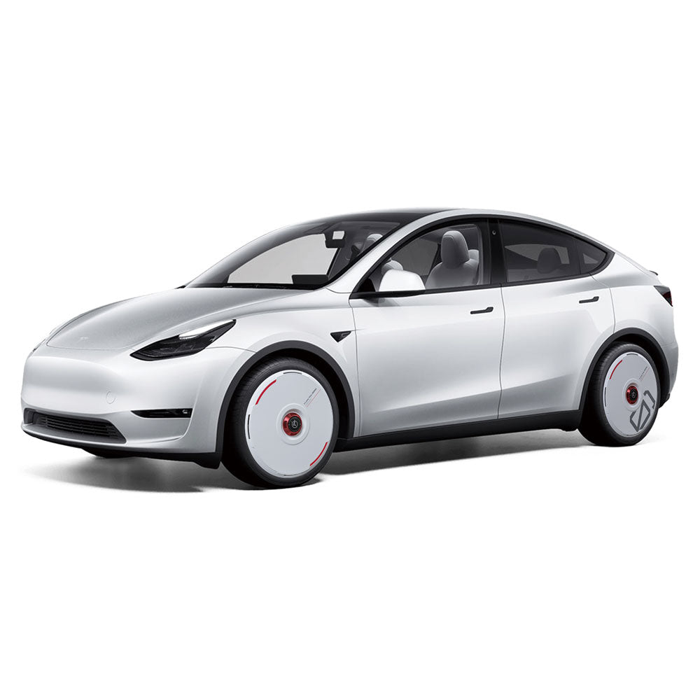 HALODISC 2 Wheel Covers for Tesla | Custom Numbers-White