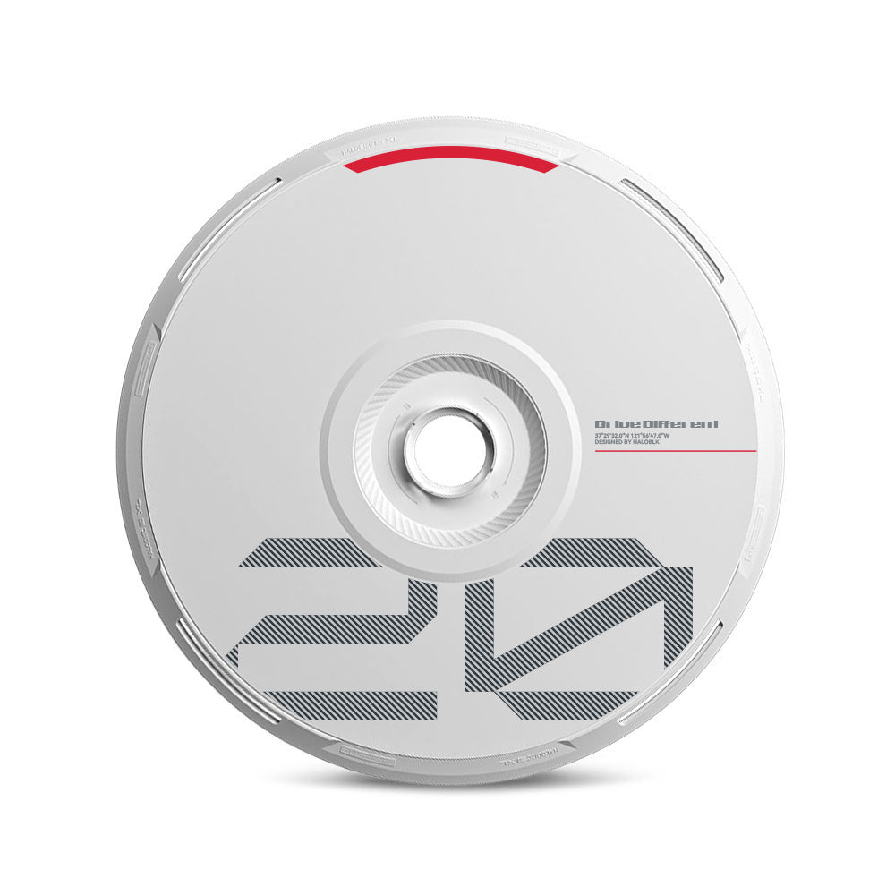HALODISC 2 Replacement Wheel Covers for Tesla | Custom Number - White