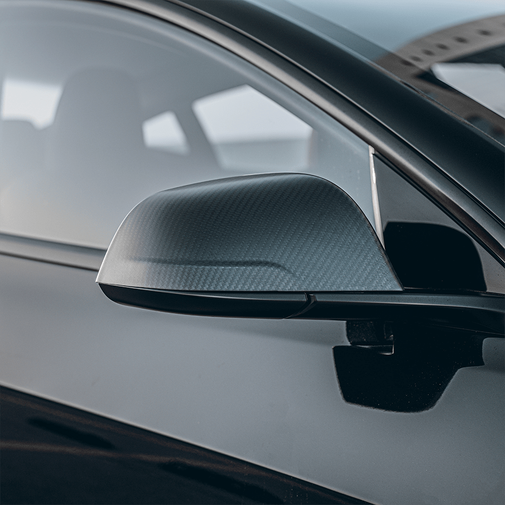 Carbon Fiber Side Mirror Caps for Tesla Model 3 Highland - HALOBLK Store