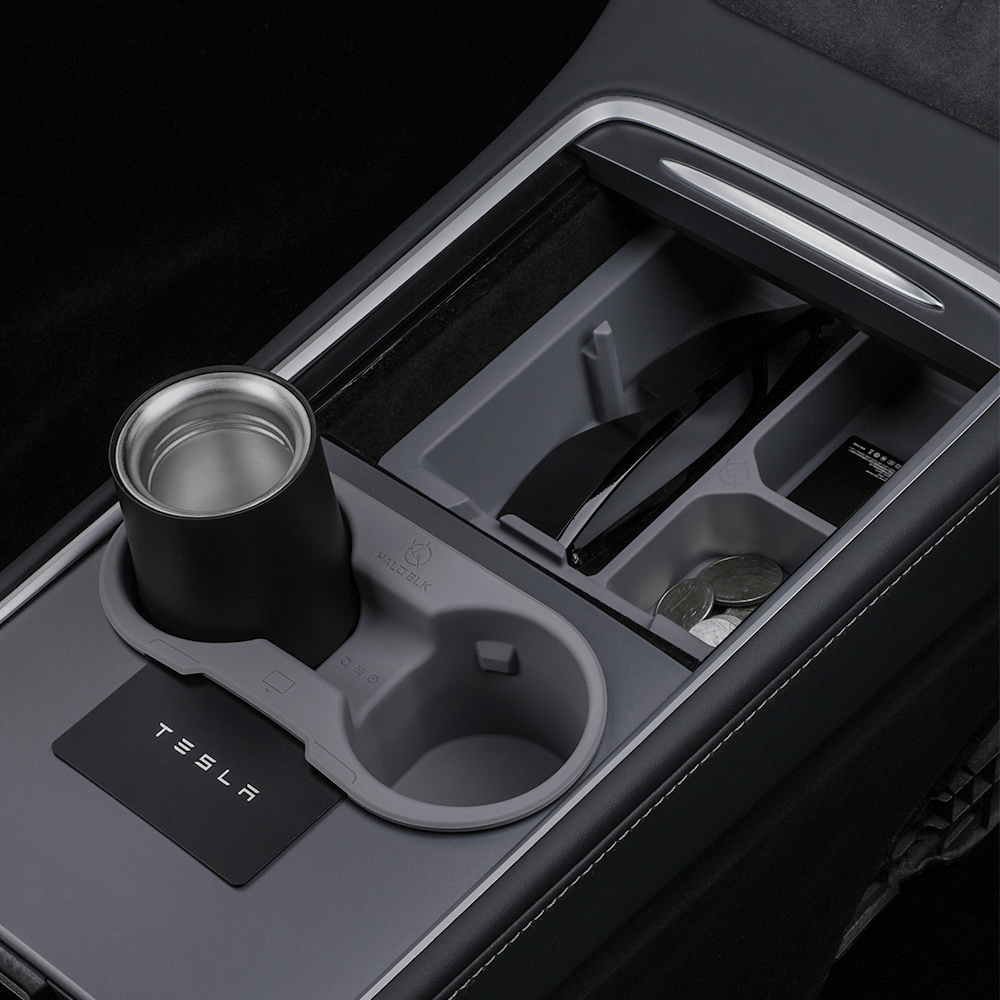 Center Console Cup Holder for Tesla Model Y 2021 - 2024 - HALOBLK Store