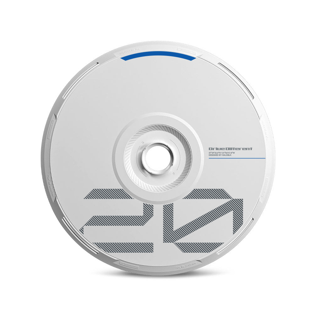 HALODISC 2 Replacement Wheel Covers for Tesla | Custom Number - White