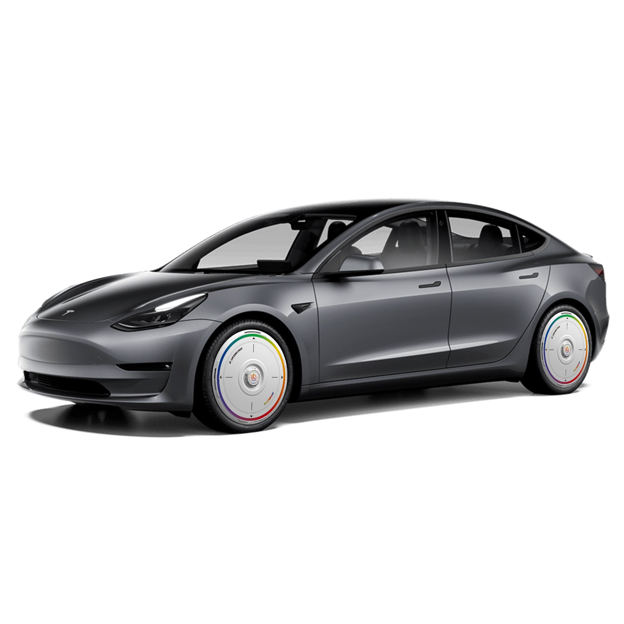HALODISC 2 Wheel Covers for Tesla Model 3 2017-2018 19" Power Sports Wheels丨Rainbow Road