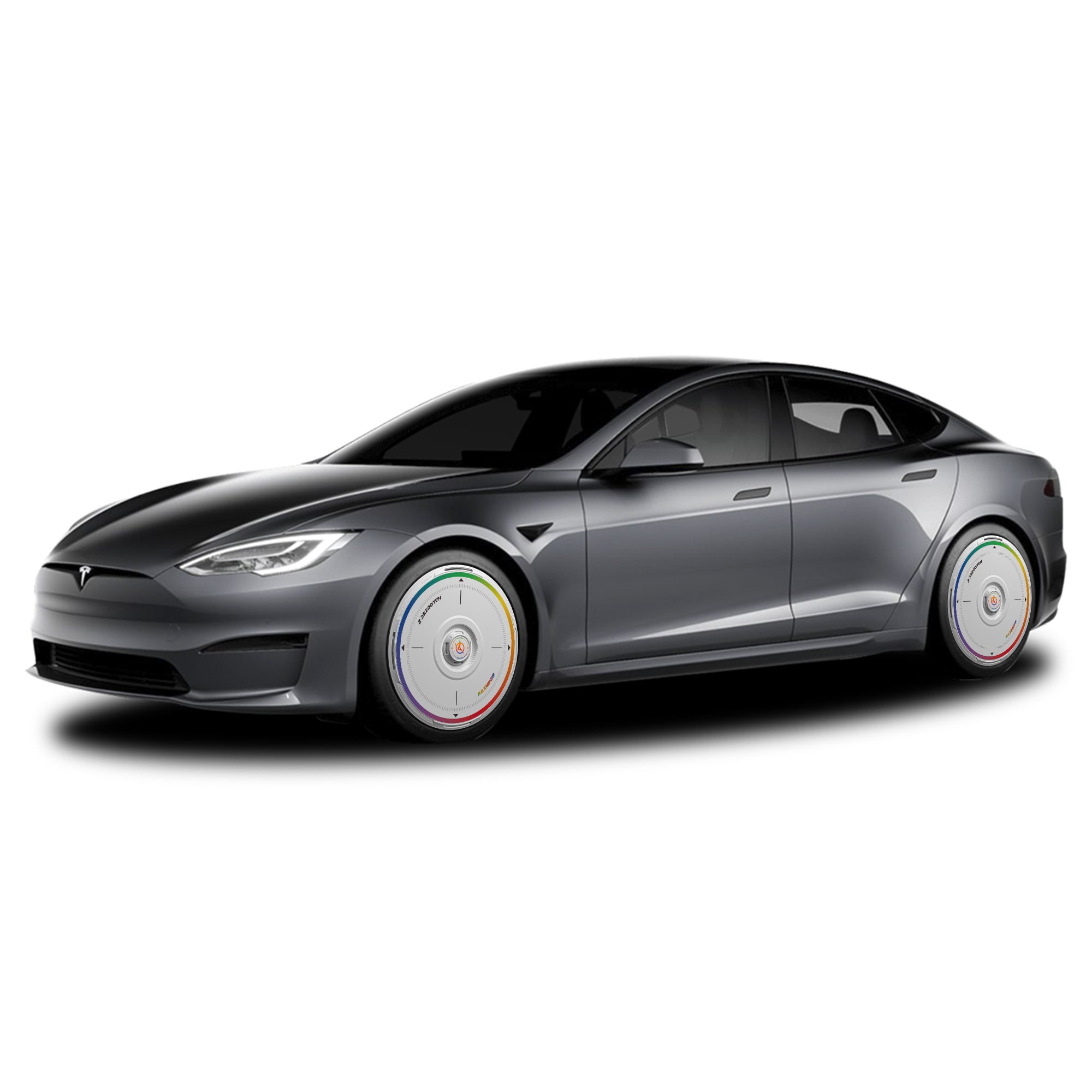 HALODISC 2 Wheel Covers for Tesla Model S 21" Arachnid Wheels丨Rainbow Road