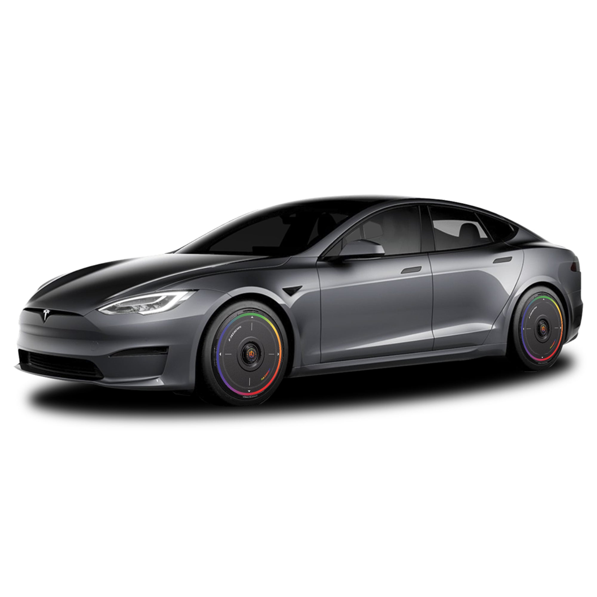 HALODISC 2 Wheel Covers for Tesla Model S 21" Arachnid Wheels丨Rainbow Road
