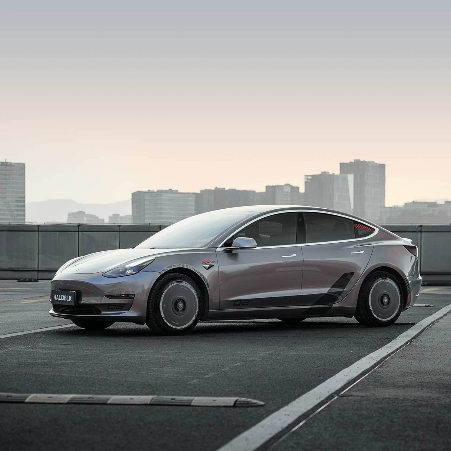 HALODISC 2 Wheel Covers for Tesla Model 3 2017 - 2023 18" Aero Wheels丨Cyber Track - HALOBLK Store