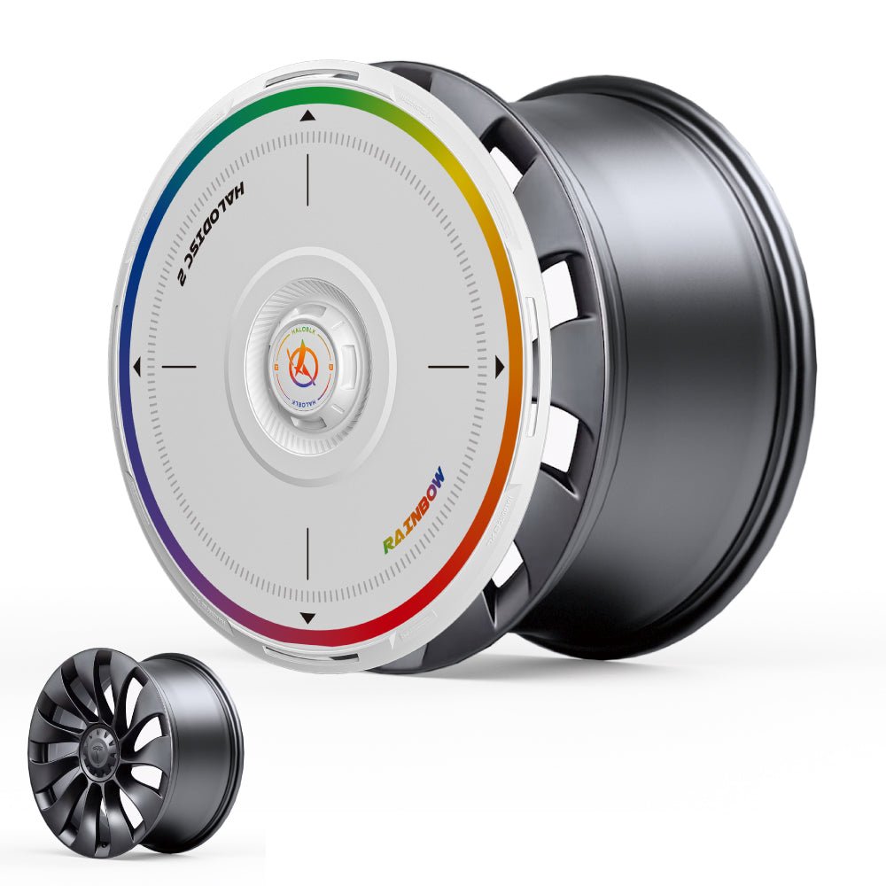 HALODISC 2 Wheel Covers for Tesla Model 3 2021 - 2023 20" Überturbine Wheels丨Rainbow Road - HALOBLK Store