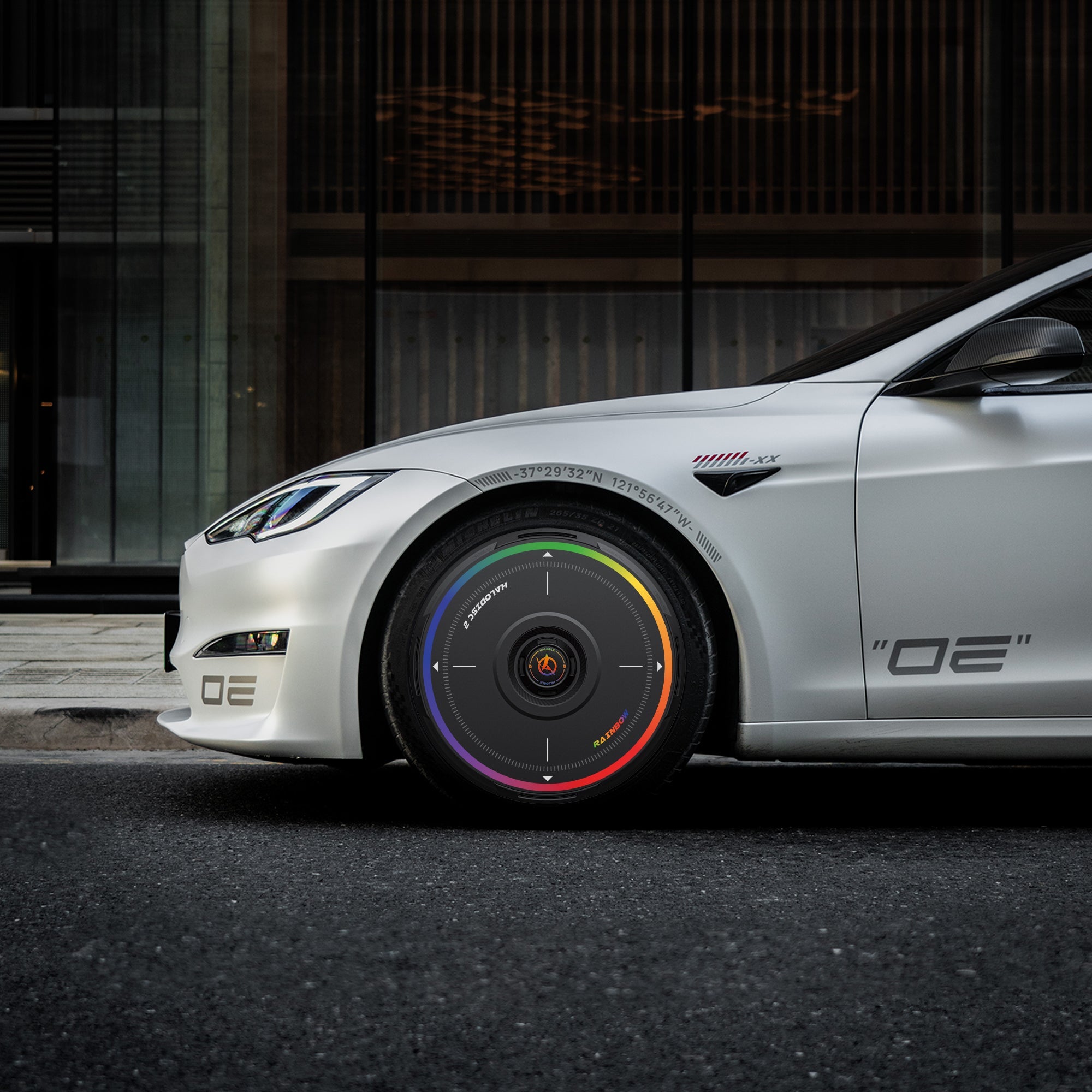 HALODISC 2 Wheel Covers for Tesla Model S 19" Magnetite Wheels丨Rainbow Road - HALOBLK Store