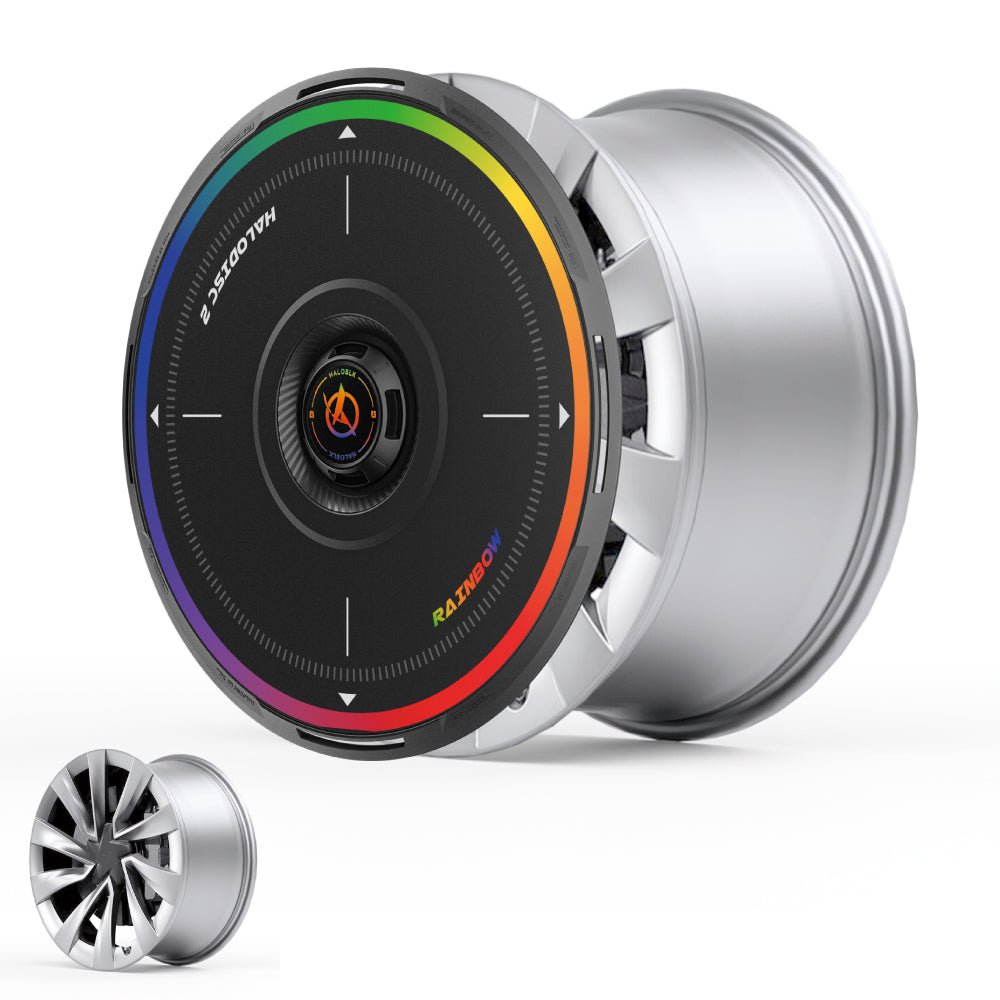 HALODISC 2 Wheel Covers for Tesla Model Y Juniper 20" Helix 2.0 Wheels丨Rainbow Road - HALOBLK Store